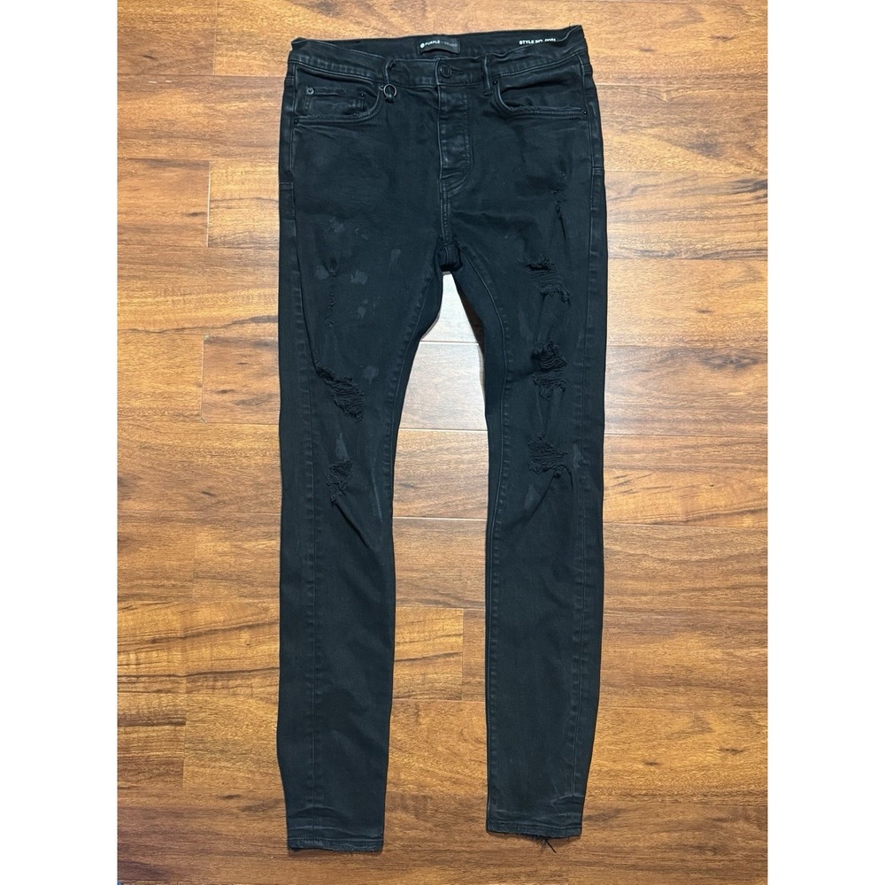 PURPLE BRAND Men's Black Skinny Slim Fit Denim Jeans Mid Rise Size 32